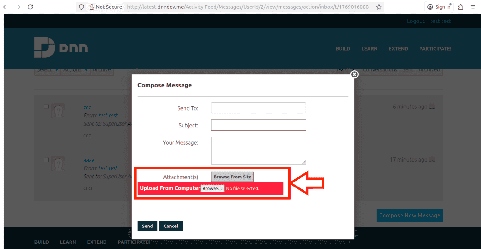 send message with attachment
